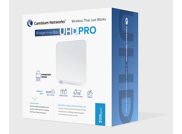 Cambium ePMP Bridge-in-a-Box UHD PRO Ferdig konf. 5GHz bridge, 600Mbps PTP
