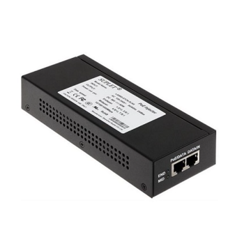 Hikvision 60W PoE injector EU 802.3af/at, 60W, (ink 1 m strømkabel)