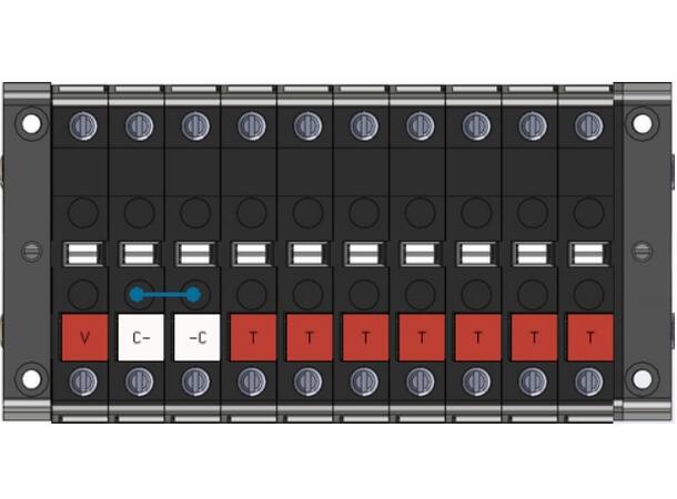 SecuControl SAX_10P Type03 Horizontal DIN-rail test block