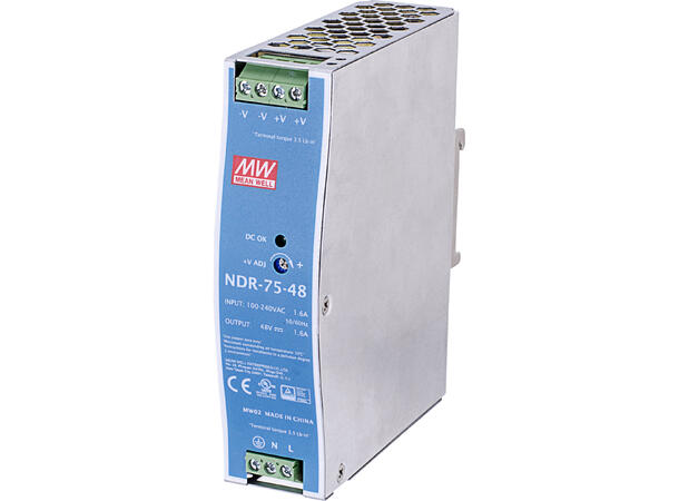 Mean Well NDR-75-48 230VAC 48 VDC 76W  1,6A DIN