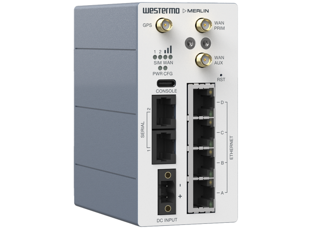 Westermo Merlin 4407-T4-S2-LV-QFZ 4G, 4xETH, 2xRS232, GPS, 12-48VDC