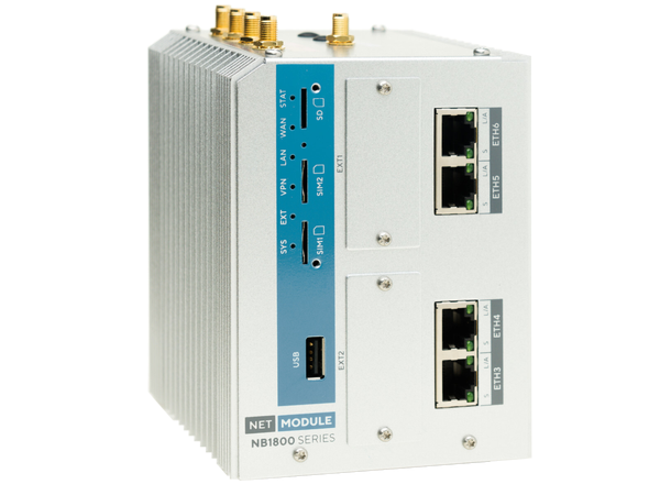 NetModule NB1810 - 4G Industriell Router LTE Adv, WiFi-ac, SFP combo, Gigabit PoE