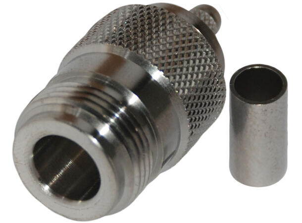 Plugg, RG58 C/U, N-Female, Full Krymp Huber+Suhner, 50Ohm