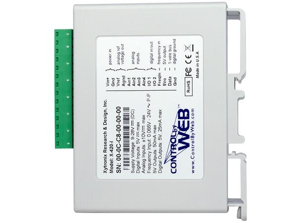 Xytronix X-420-E IOmodul Eth  2 rele 1wire 4Ain PoE