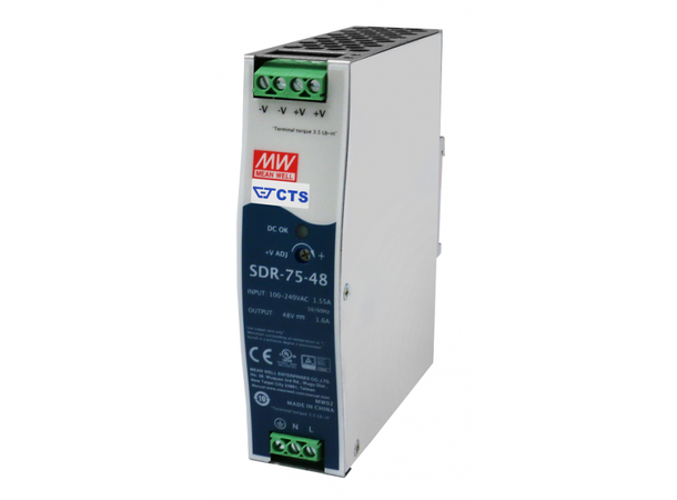 Mean Well SDR-75-48 DNV 230AC 48VDC 1,6A DIN