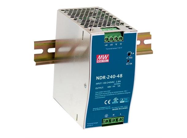 Mean Well NDR-240-48 230VAC 48-55VDC 240W 5A DIN