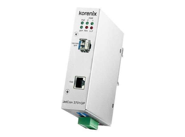 Korenix JetCon 3701GP-U Konvert 1 SFP at,af,bt Gb PoE 90W48 DC