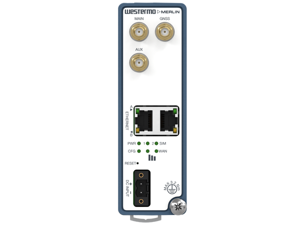 Westermo Merlin 3103 LTE Cat 4 router LTE Cat 4, 2xGbE, GNSS, 9-36VDC, 3xSMA-F 