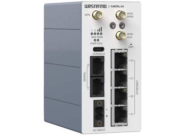 Westermo Merlin 4407 LTE Cat-M Router NB-IoT/CAT-M1, 4xETH, 2xRS232, GNSS 