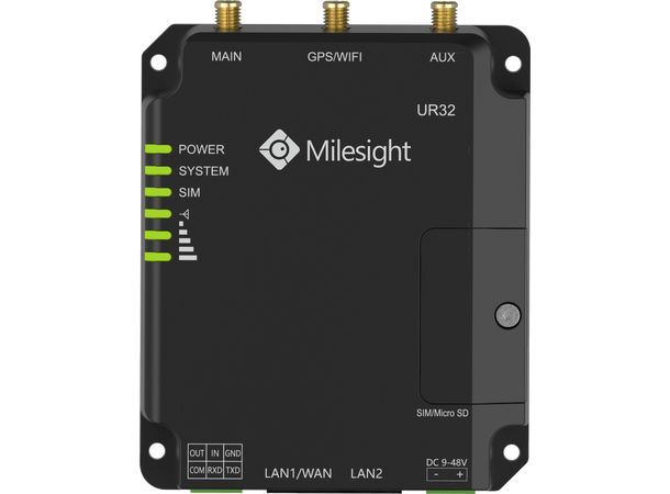 Milesight UR32-L04EU-P-W-485 - 4G Router 2xETH, RS232/485, I/O, PoE, Wi-Fi